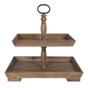 Two Tiered Wooden Serving Stand