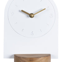 Sleek White Table or Desk Clock