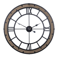 Industrial Wood and Metal Wall Clock
