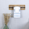 Cut Out Design Wood and Metal Towel Rack