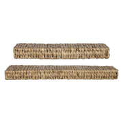 Set of Two Bohemian Rattan Floating Shelves