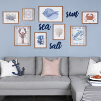 Blue Wooden Sun Salt Sea Wall Décor