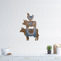 Wooden Stacked Farm Animal Wall Décor