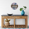 Wooden Welcome to Paradise Round Wall Décor