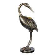 Antique Gold Heron Turning Statue