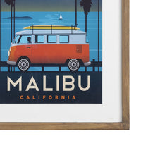 Wooden Frame Malibu Beach Wall Art
