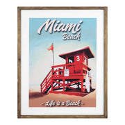 Wooden Frame Miami Beach Wall Art