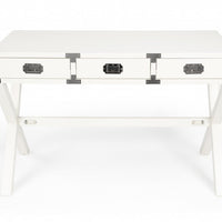 Modern White Campaign Style Desk