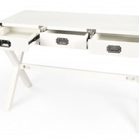 Modern White Campaign Style Desk