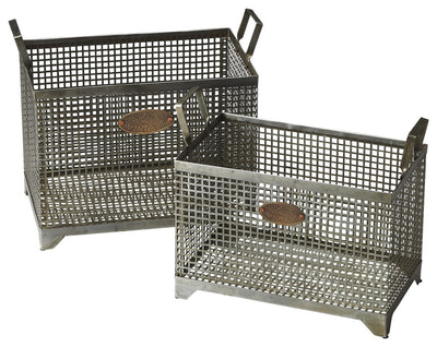 Set Of 2 Iron Storage Baskets