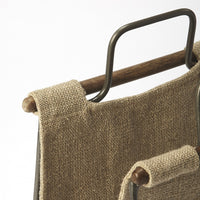 Hanging Burlap and Iron Magazine Rack