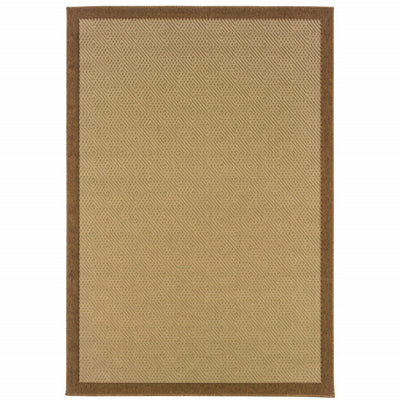 5’x8’ Beige and Brown Plain Indoor Outdoor Area Rug