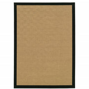 3’x5’ Beige and Black Plain Indoor Outdoor Area Rug