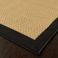 5’x8’ Beige and Black Plain Indoor Outdoor Area Rug