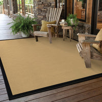 5’x8’ Beige and Black Plain Indoor Outdoor Area Rug