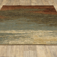 8’x10’ Blue and Brown Distressed Area Rug