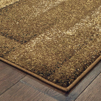 3’x5’ Brown and Beige Distressed Blocks Area Rug