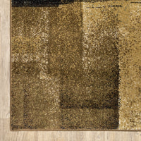 3’x5’ Brown and Beige Distressed Blocks Area Rug