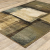 5’x7’ Brown and Beige Distressed Blocks Area Rug