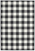 7’x10’ Black and Ivory Gingham Indoor Outdoor Area Rug