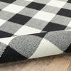 8’x11’ Black and Ivory Gingham Indoor Outdoor Area Rug