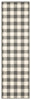 2’x8’ Gray and Ivory Gingham Indoor Outdoor Runner Rug