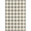 4’x6’ Gray and Ivory Gingham Indoor Outdoor Area Rug