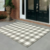 4’x6’ Gray and Ivory Gingham Indoor Outdoor Area Rug