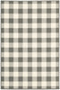 8’x11’ Gray and Ivory Gingham Indoor Outdoor Area Rug