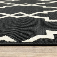 4’x6’ Black and Ivory Trellis Indoor Outdoor Area Rug