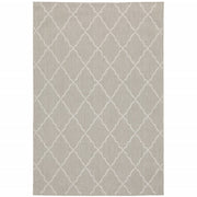 3’x5’ Gray and Ivory Trellis Indoor Outdoor Area Rug