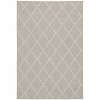 10’x13’ Gray and Ivory Trellis Indoor Outdoor Area Rug