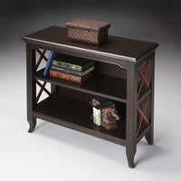 Newport Black &amp; Cherry Low Bookcase