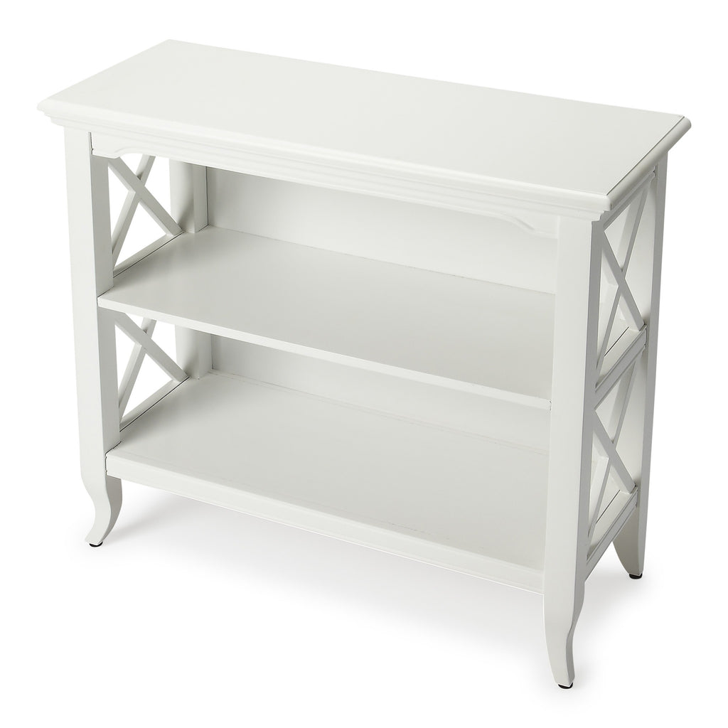 Newport Glossy White Low Bookcase