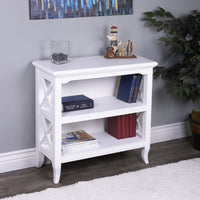 Newport Glossy White Low Bookcase