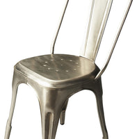 Silver Metal Dining Chair