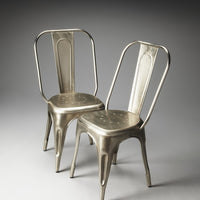 Silver Metal Dining Chair