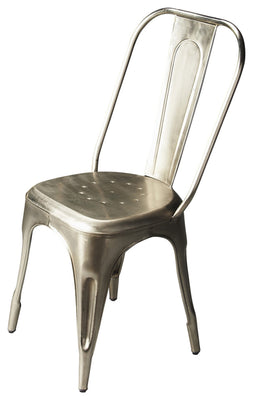 Silver Metal Dining Chair