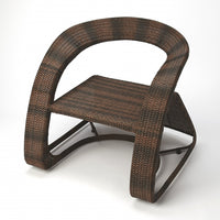 Contemporary Dark Brown Rattan Chair