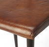 Metal and Wood Leather Dining Chair