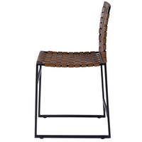 Brown Woven Leather Chair