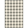2’x4’ Gray and Ivory Gingham Indoor Outdoor Area Rug
