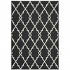 3’x5’ Black and Ivory Trellis Indoor Outdoor Area Rug