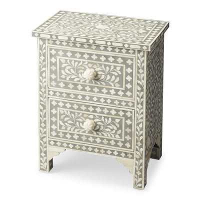 Vivienne Grey Bone Inlay Accent Chest