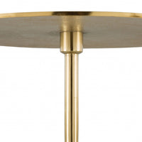 Gold and White Pedestal Side or Accent Table