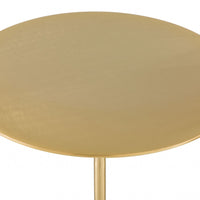 Gold and White Pedestal Side or Accent Table