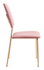 Lux Pink Velvet and Gold Dining or Accent Chairs Set of 2