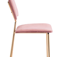 Lux Pink Velvet and Gold Dining or Accent Chairs Set of 2