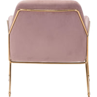 Comfy Square Pink Velvet and Gold Accent Arm Chair