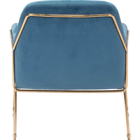 Comfy Square Teal Velvet and Gold Accent Arm Chair